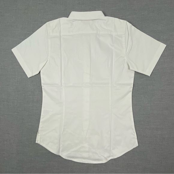 Harrington White Uniform Dress Shirt Top Cotton Button Down NEW XS - Picture 3 of 6